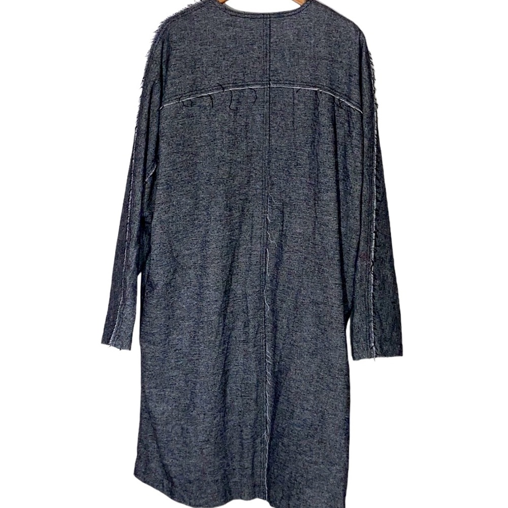 FREE PEOPLE Nomad Tweed Duster Wool Coat Long Jacket Lined Embroidered Boho Chic - Picture 11 of 13